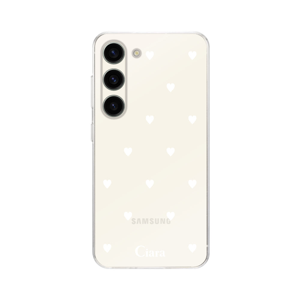 GalaxyS23ケース クリアケース スウィートハート ホワイト