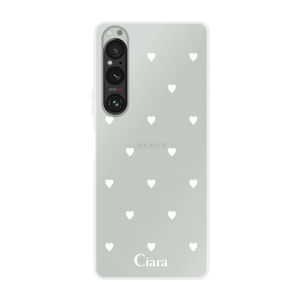 Xperia1Ⅳケース クリアケース スウィートハート ホワイト