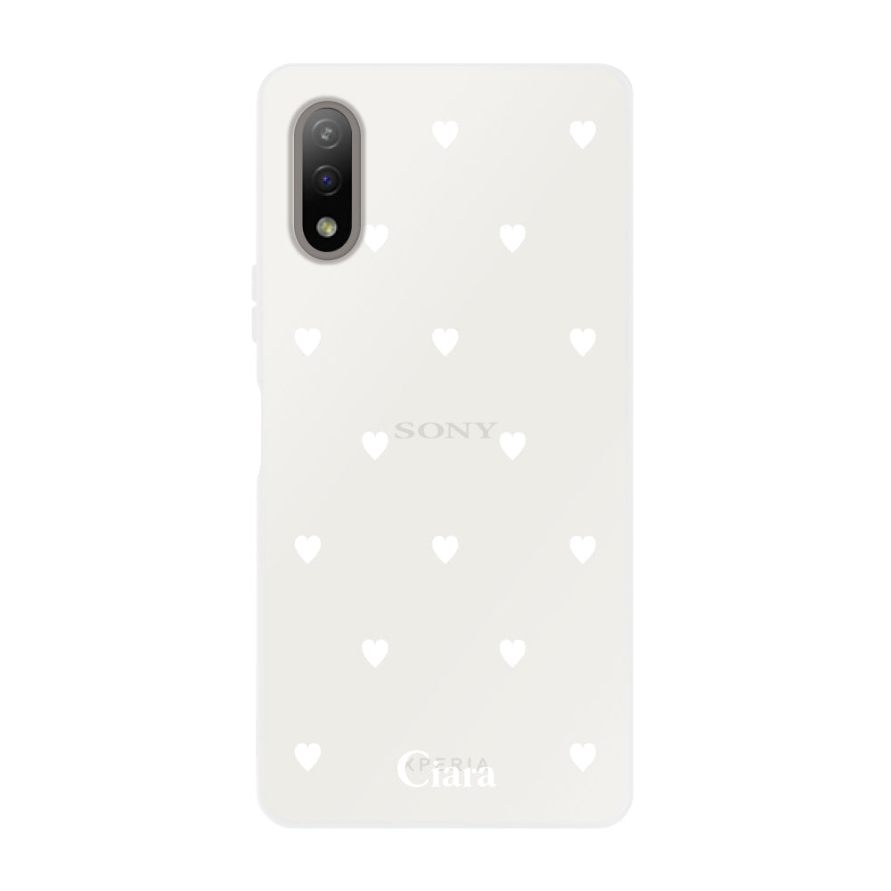 XperiaACEⅡケース クリアケース スウィートハート ホワイト