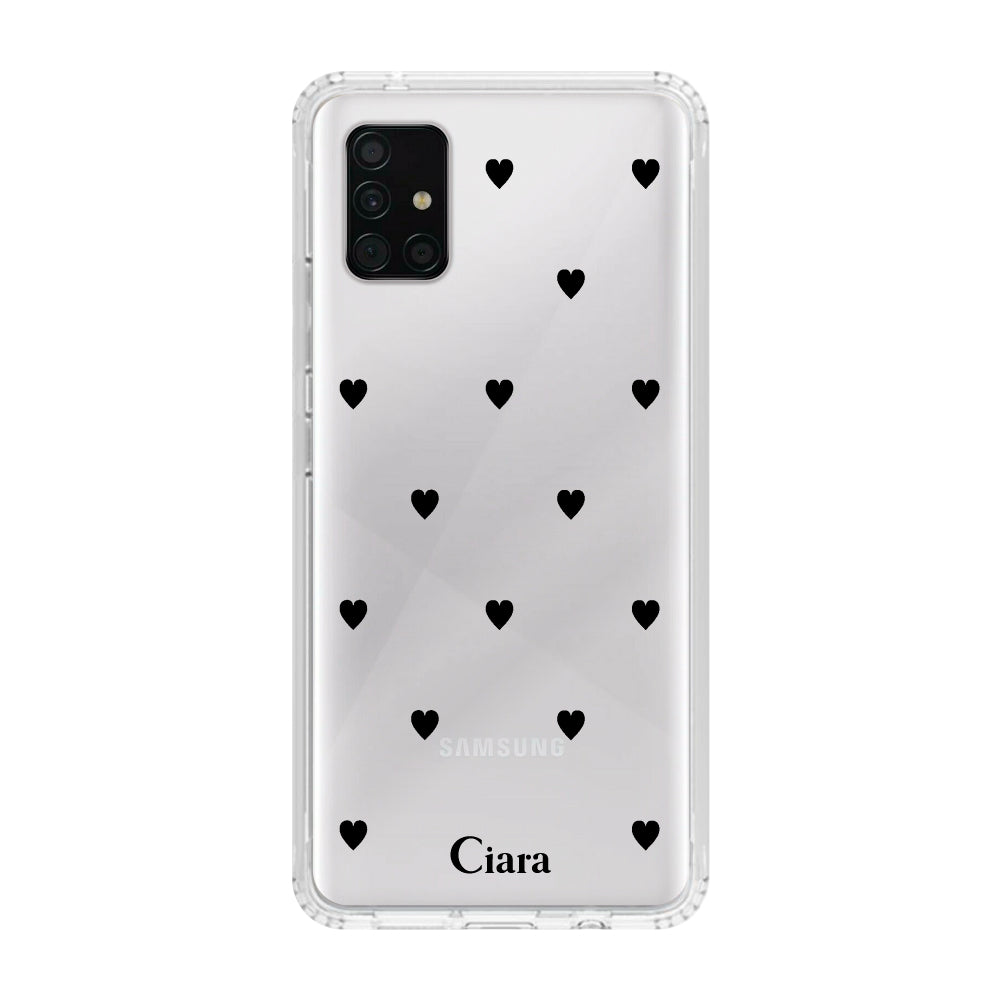 GalaxyA51ケース クリアケース スウィートハート ブラック
