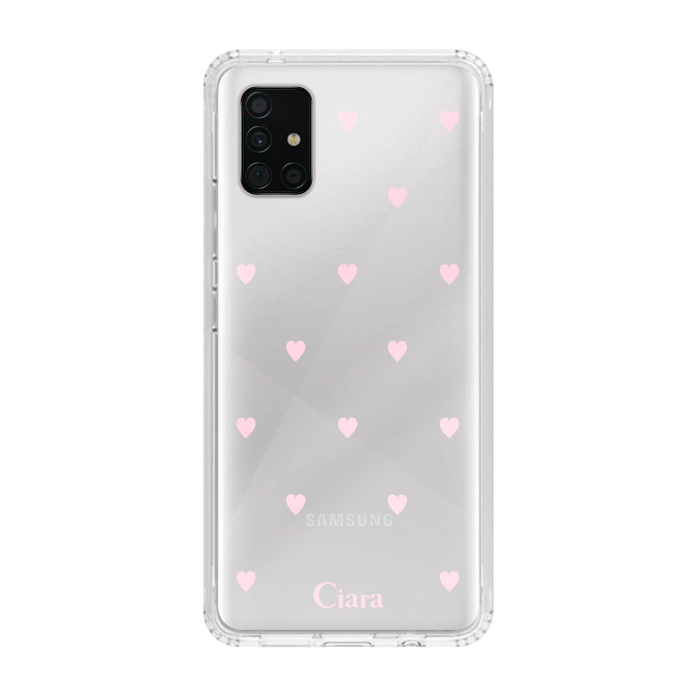 GalaxyA51ケース クリアケース スウィートハート ピンク