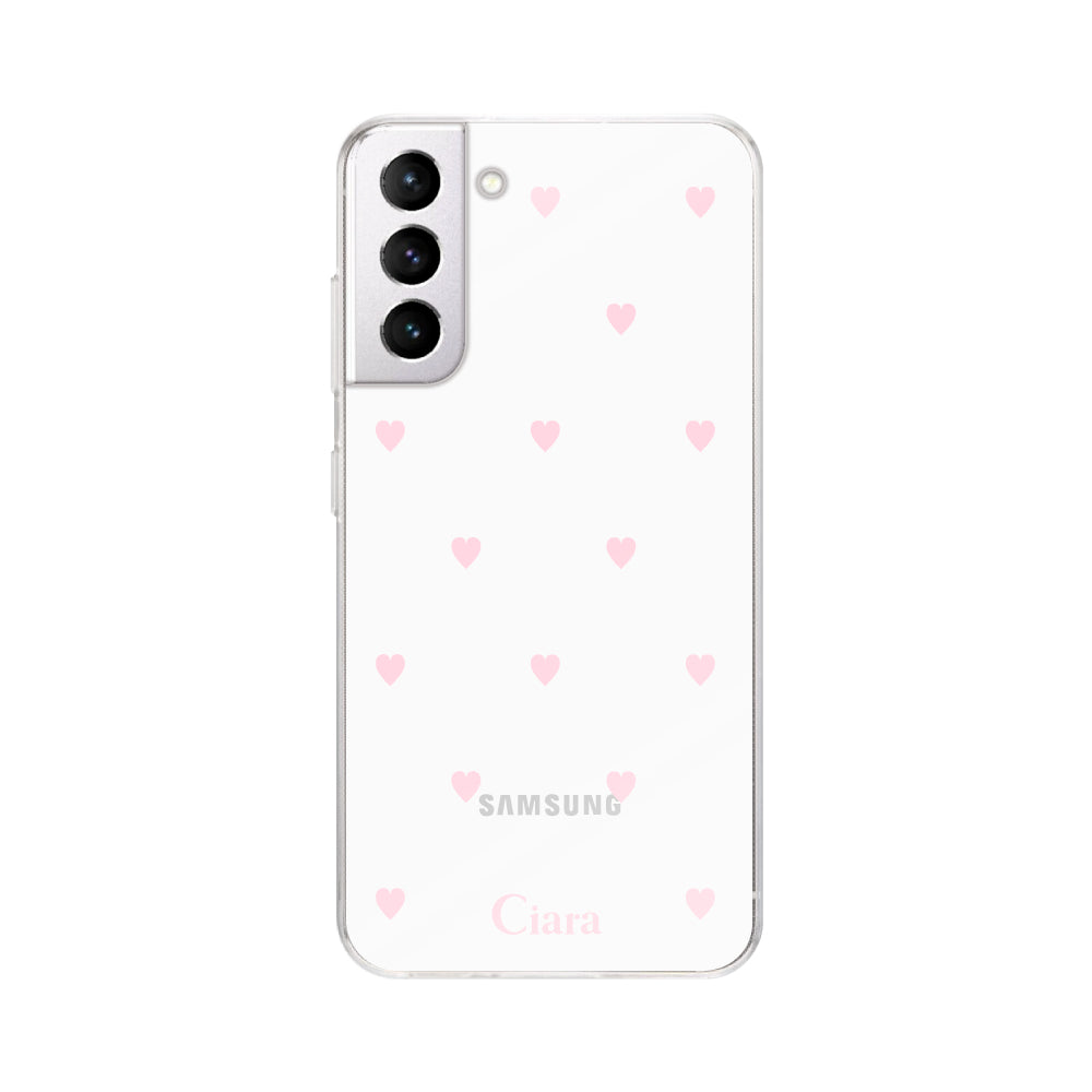 GalaxyS21ケース クリアケース スウィートハート ピンク