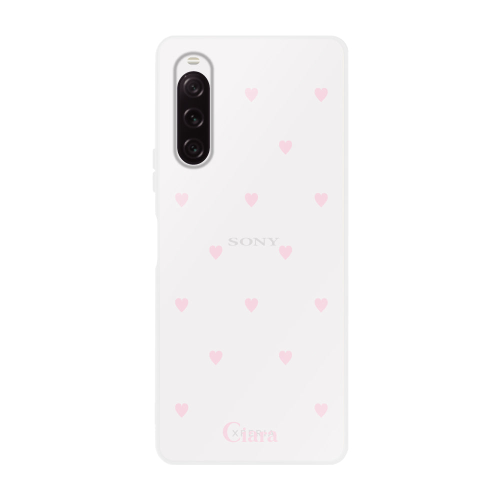 Xperia10Ⅴケース クリアケース スウィートハート ピンク