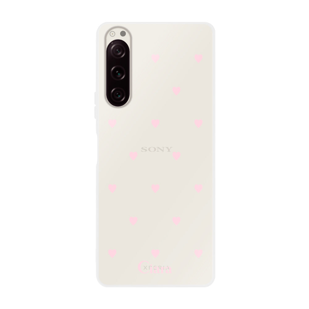 Xperia5Ⅳケース クリアケース スウィートハート ピンク