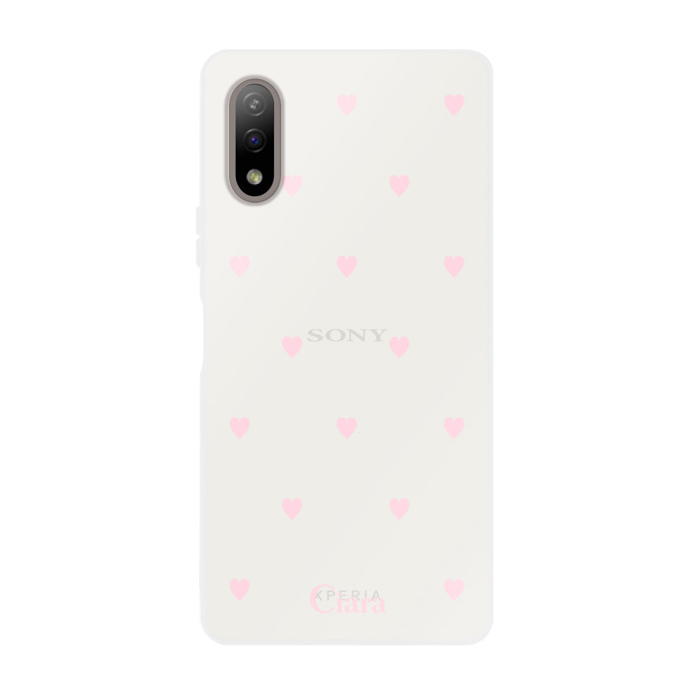 XperiaACEⅡケース クリアケース スウィートハート ピンク
