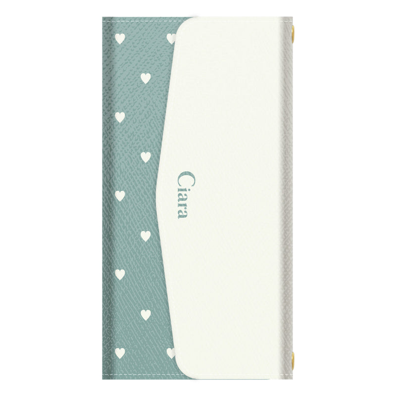 URBANOV04KYV45ケース カード収納 ミラー ストラップ付き レザー 三つ折り 手帳型ケース スウィートハート