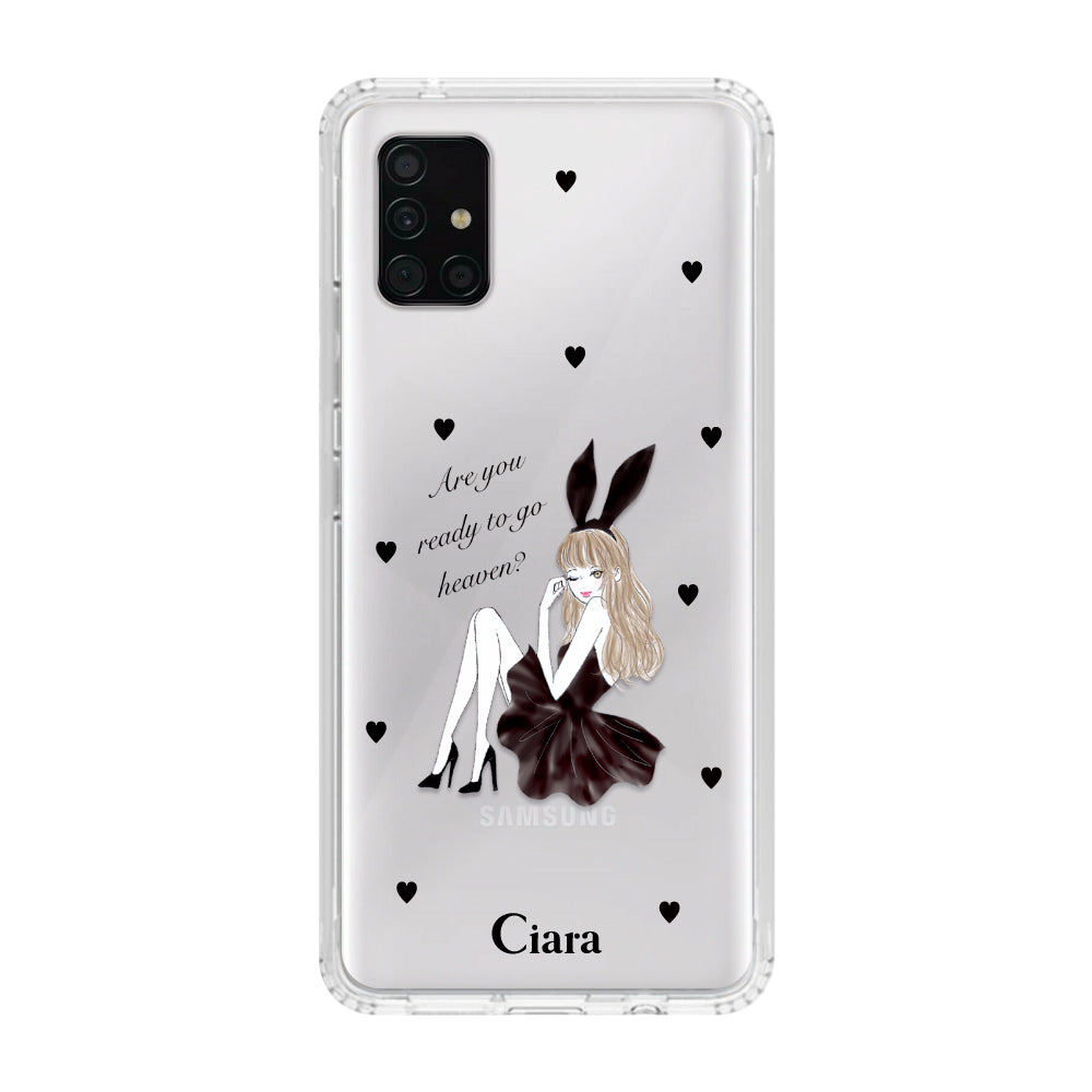 GalaxyA51ケース クリアケース ブラックバニー クリア