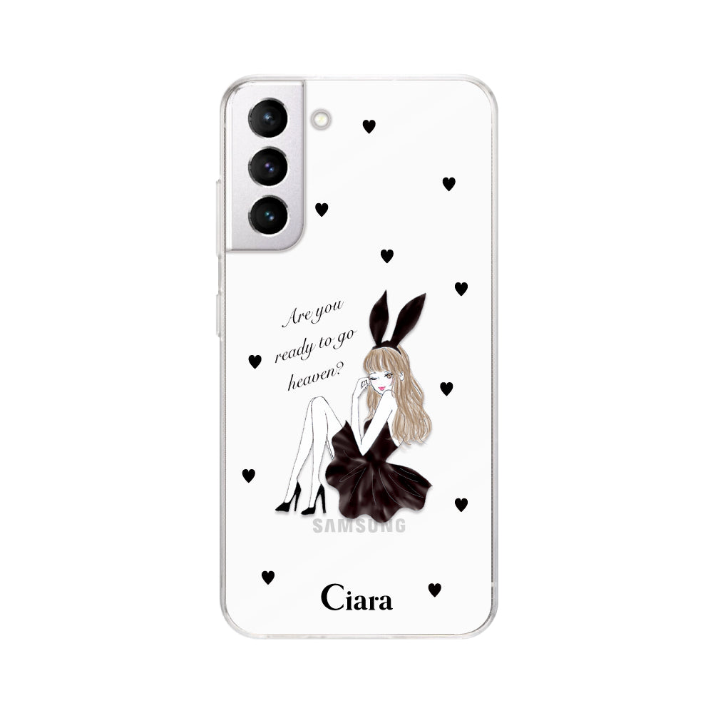 GalaxyS21ケース クリアケース ブラックバニー クリア