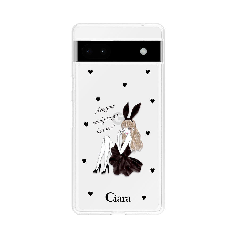GooglePixel6aケース クリアケース ブラックバニー クリア