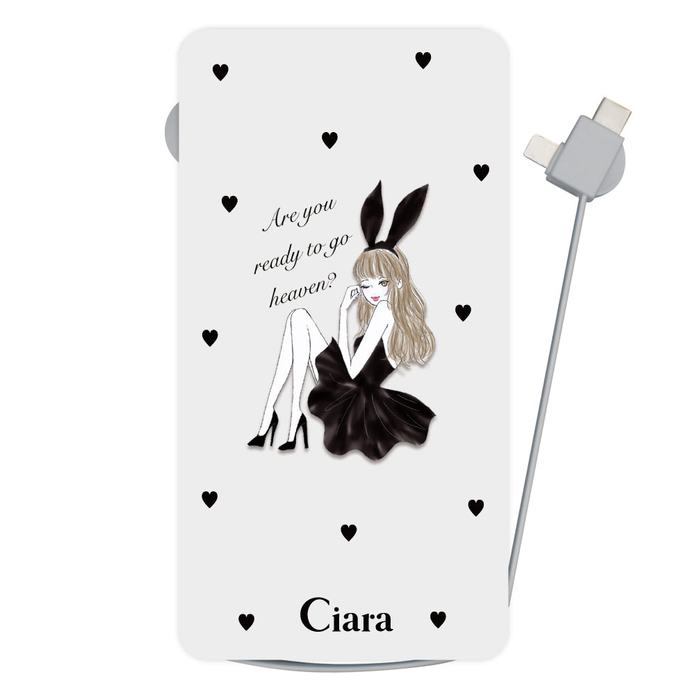 モバイルバッテリー モバイルバッテリー ブラックバニー グレー