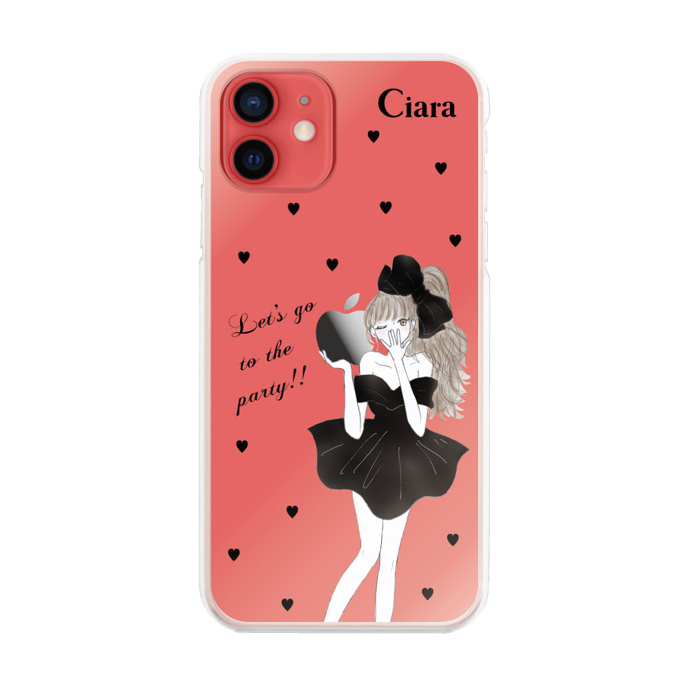 iPhone11 ハイブリッド クリアケース ブラックリボン クリア