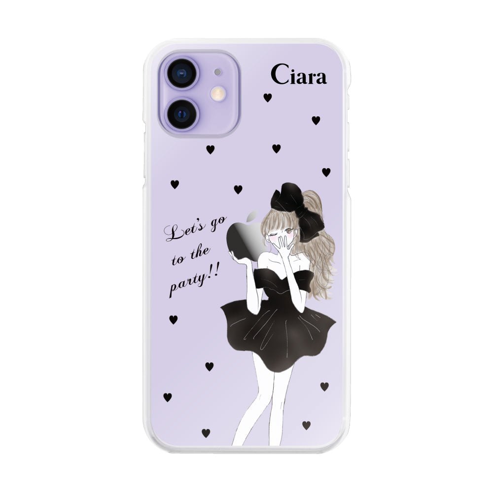 iPhone12/12Pro ハイブリッド クリアケース ブラックリボン クリア