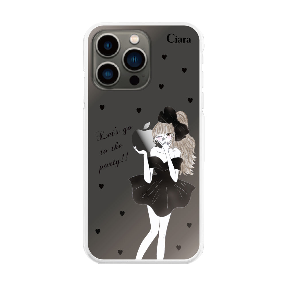 iPhone13Pro ハイブリッド クリアケース ブラックリボン クリア