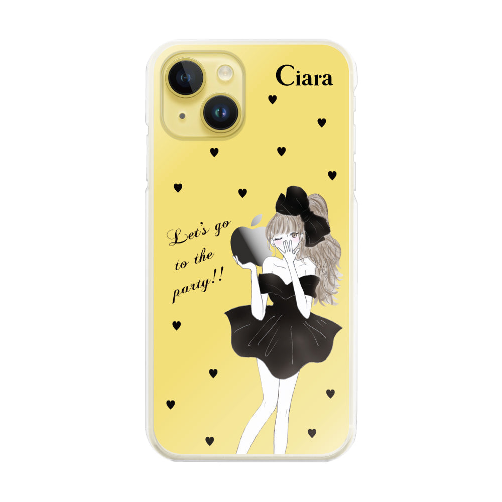 iPhone14Plus ハイブリッド クリアケース ブラックリボン クリア