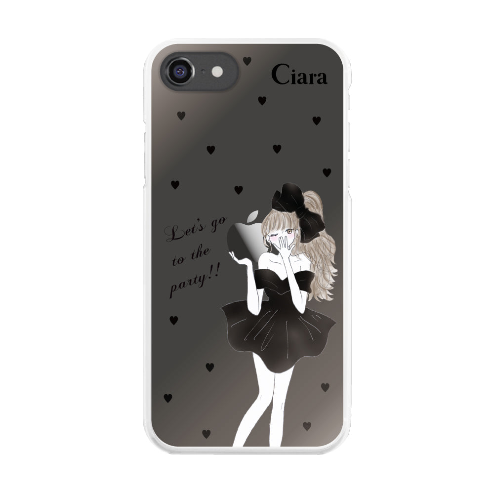 iPhone7/8 ハイブリッド クリアケース ブラックリボン クリア