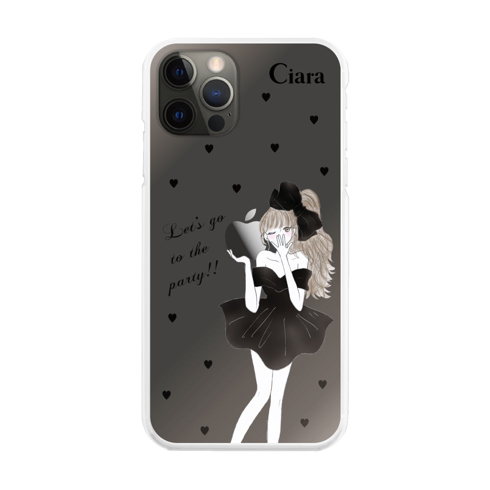 iPhoneX/XS ハイブリッド クリアケース ブラックリボン クリア