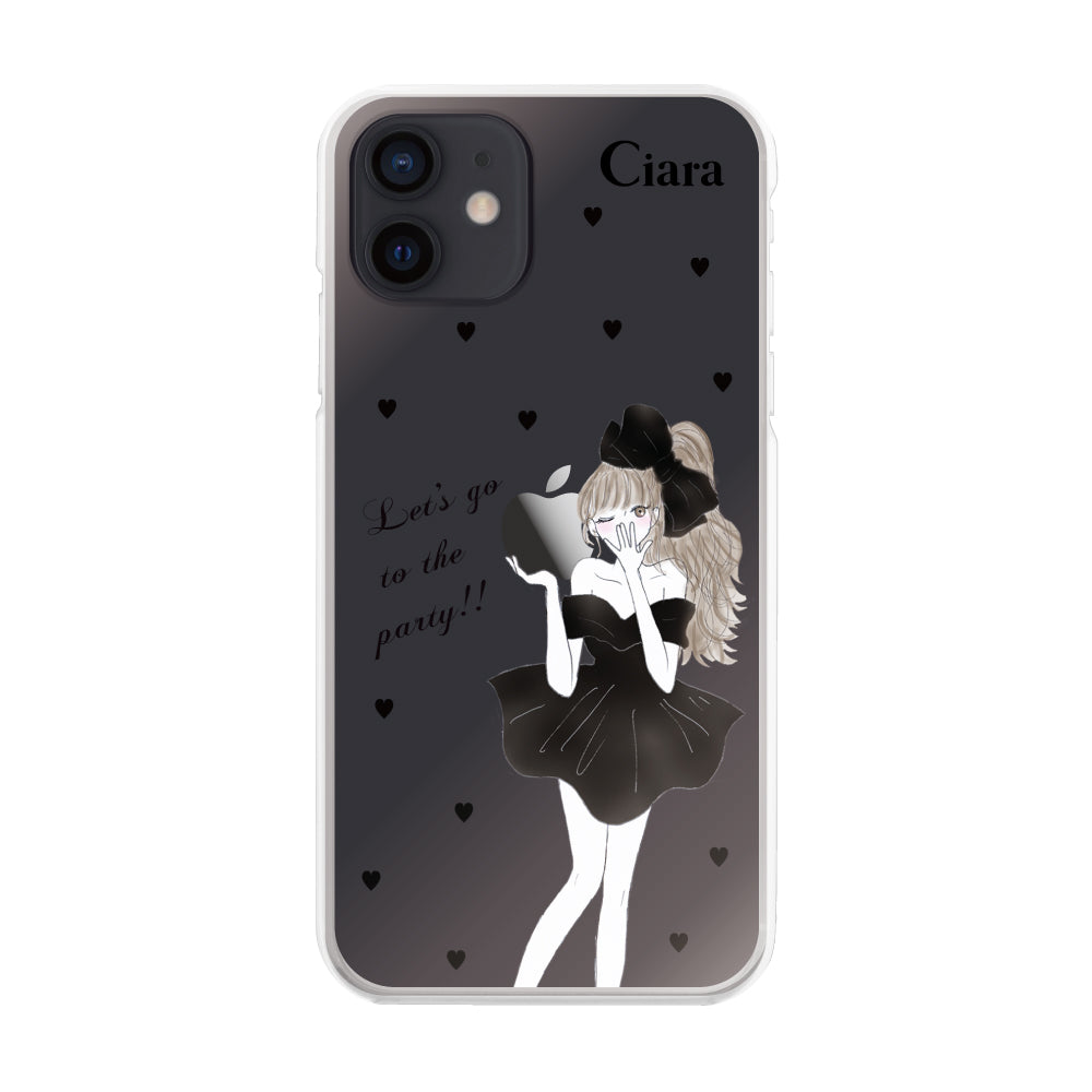 iPhoneXR ハイブリッド クリアケース ブラックリボン クリア