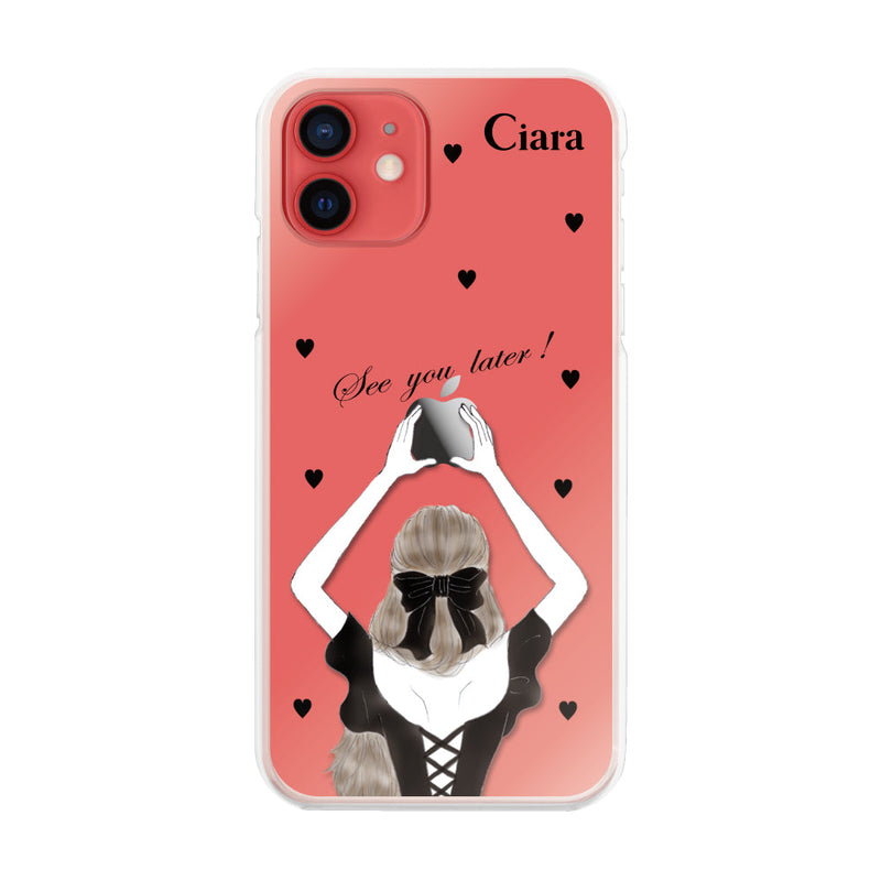 iPhoneケース ハイブリッド クリアケース ブラックバックショット