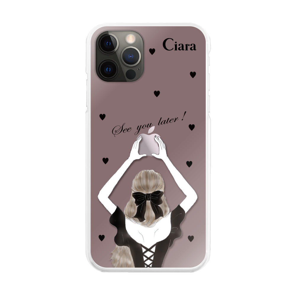 iPhoneX/XS ハイブリッド クリアケース ブラックバックショット ピンク