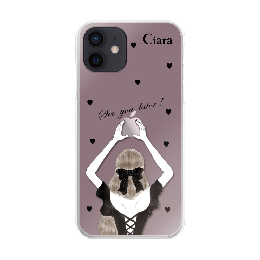 iPhoneXR ハイブリッド クリアケース ブラックバックショット ピンク