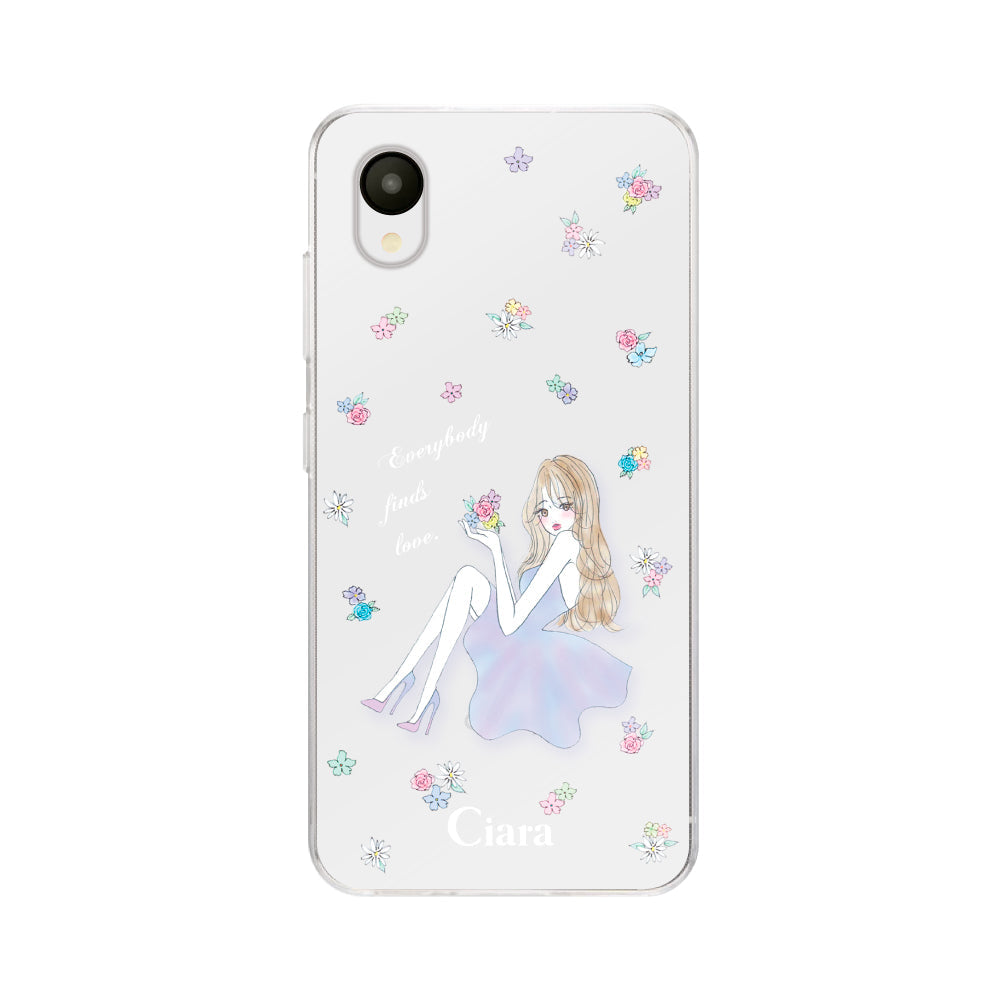 GalaxyA23ケース クリアケース ラベンダーガール クリア