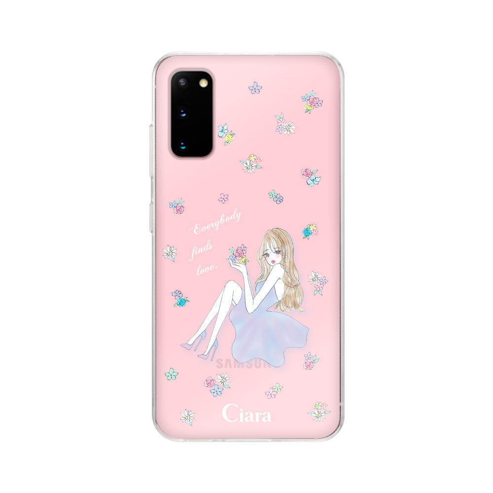 GalaxyS20ケース クリアケース ラベンダーガール クリア