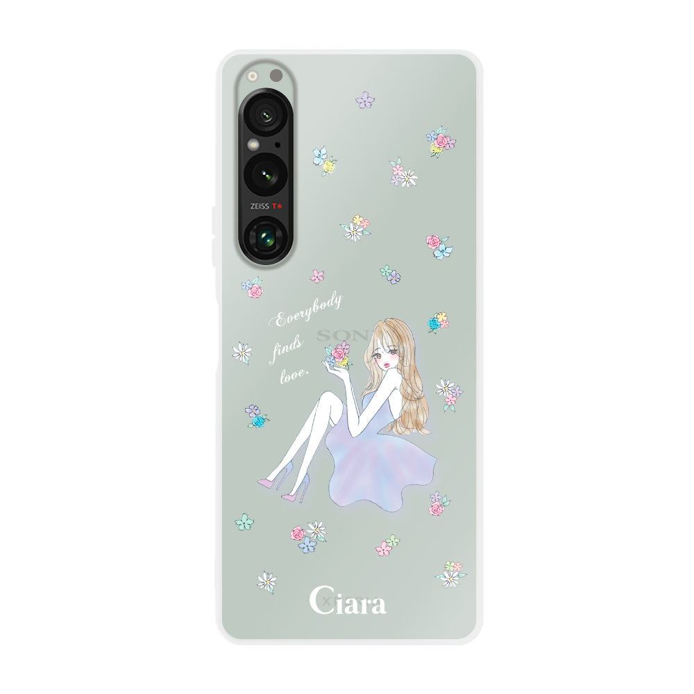 Xperia1Ⅳケース クリアケース ラベンダーガール クリア