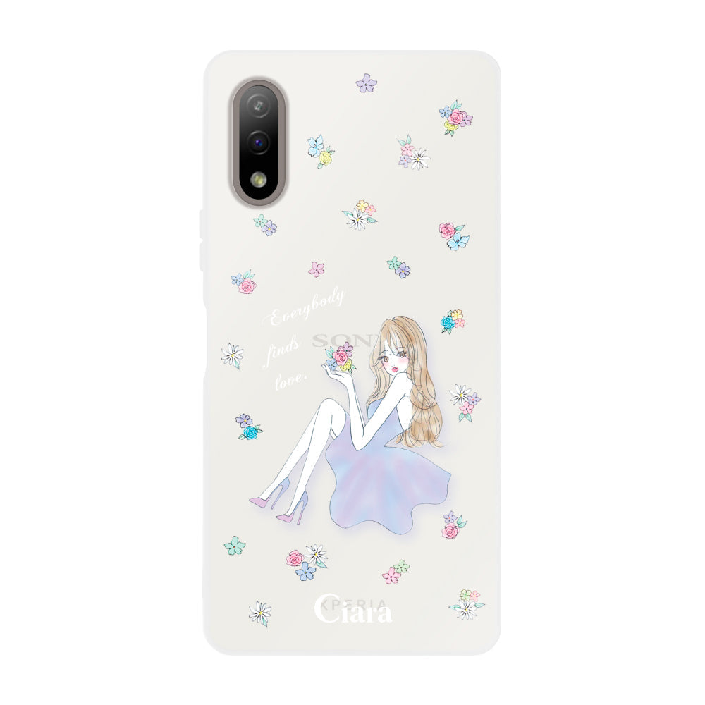 XperiaACEⅡケース クリアケース ラベンダーガール クリア