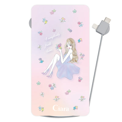 ワイヤレス充電器 モバイルバッテリー ラベンダーガール