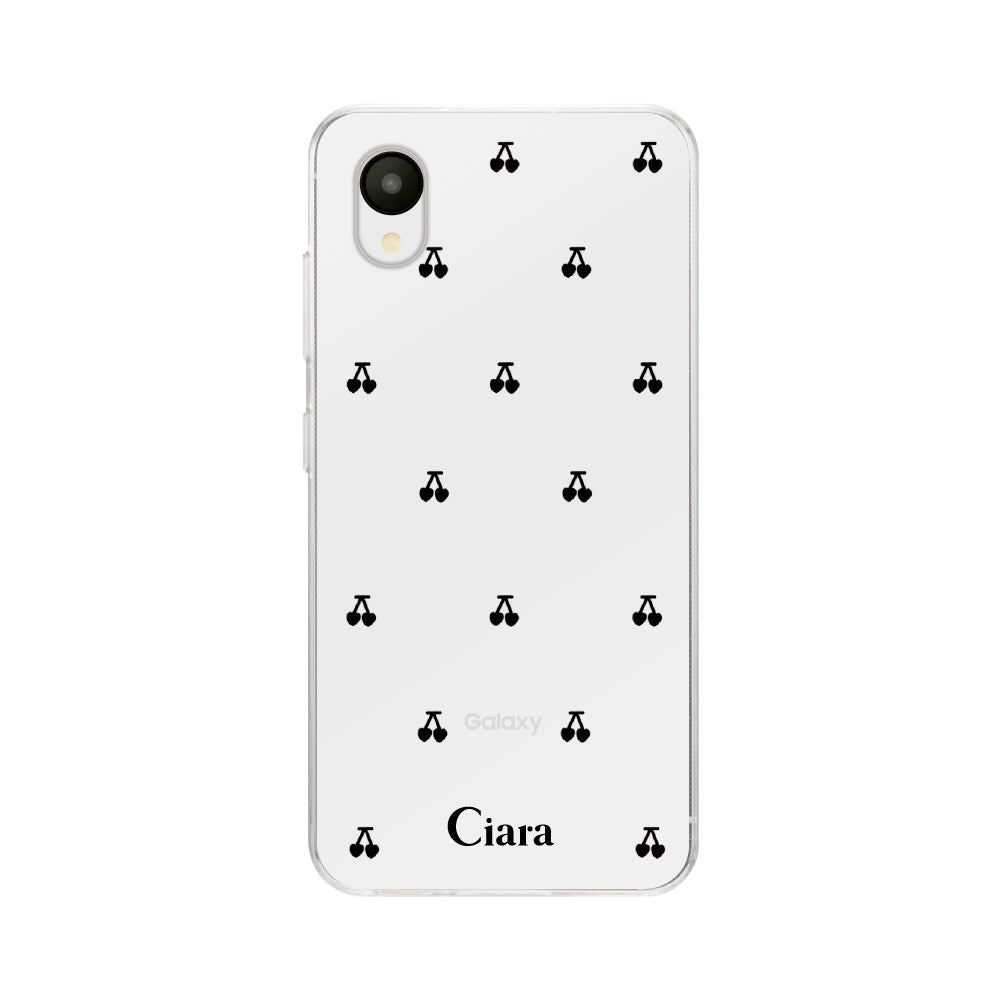 GalaxyA23ケース クリアケース タイニーチェリー ブラック