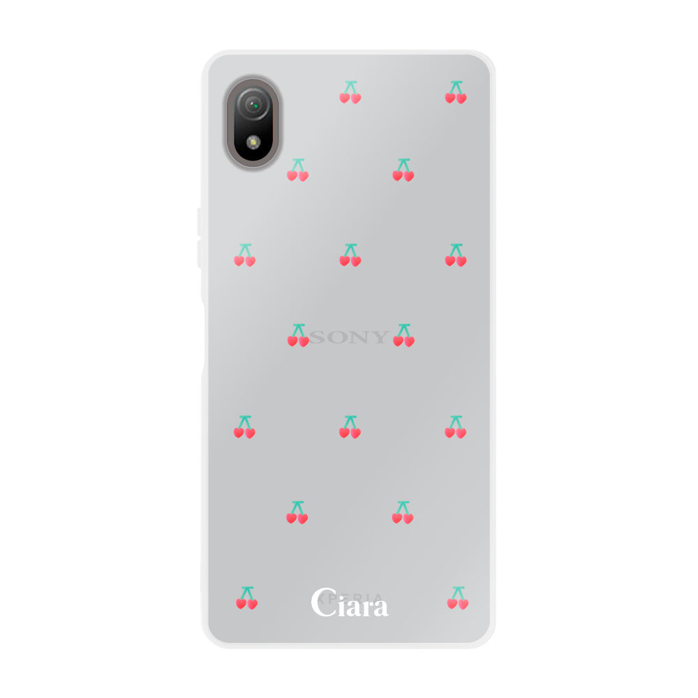 XperiaACEⅢケース クリアケース タイニーチェリー レッド
