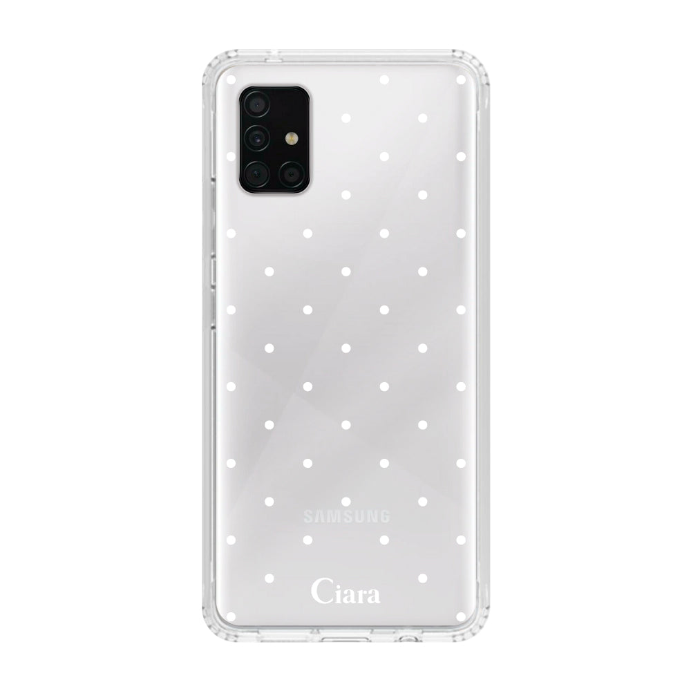 GalaxyA51ケース クリアケース スウィートドット ホワイト