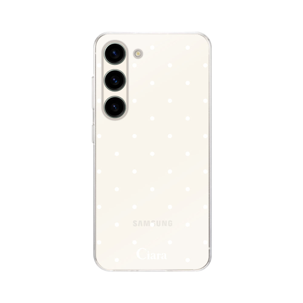 GalaxyS23ケース クリアケース スウィートドット ホワイト