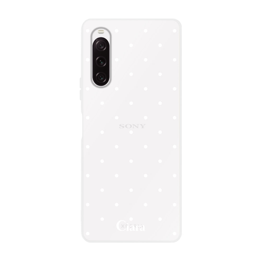Xperia10Ⅴケース クリアケース スウィートドット ホワイト