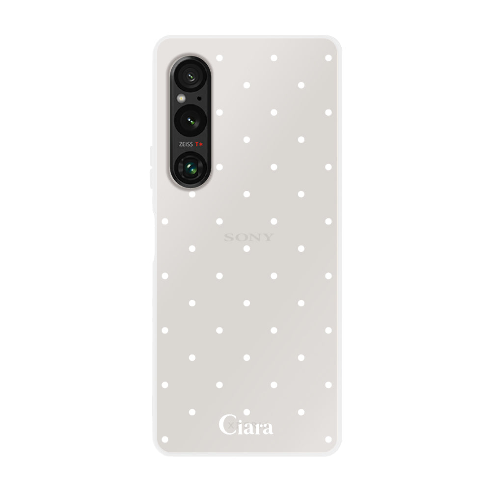 Xperia1Ⅴケース クリアケース スウィートドット ホワイト