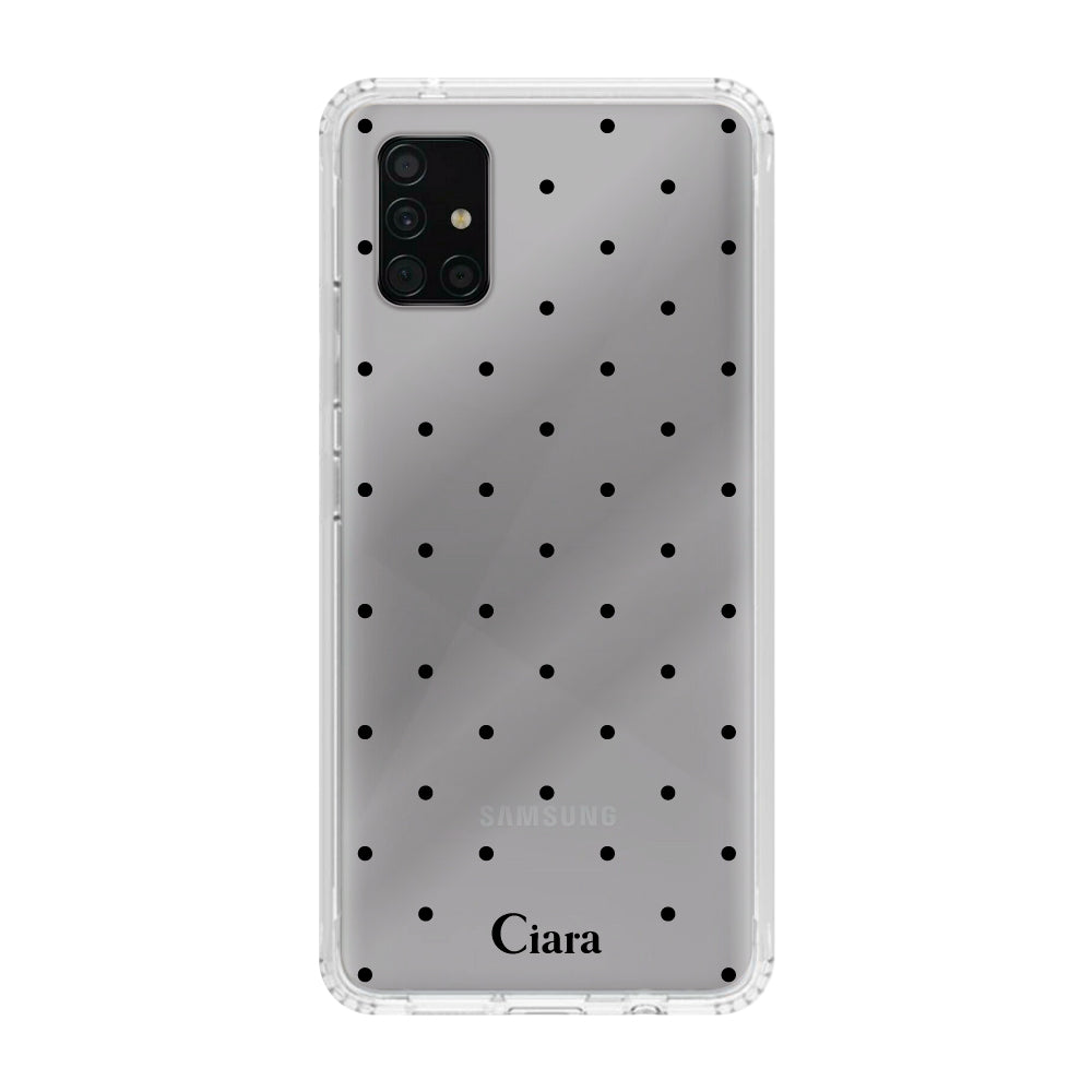 GalaxyA51ケース クリアケース スウィートドット ブラック