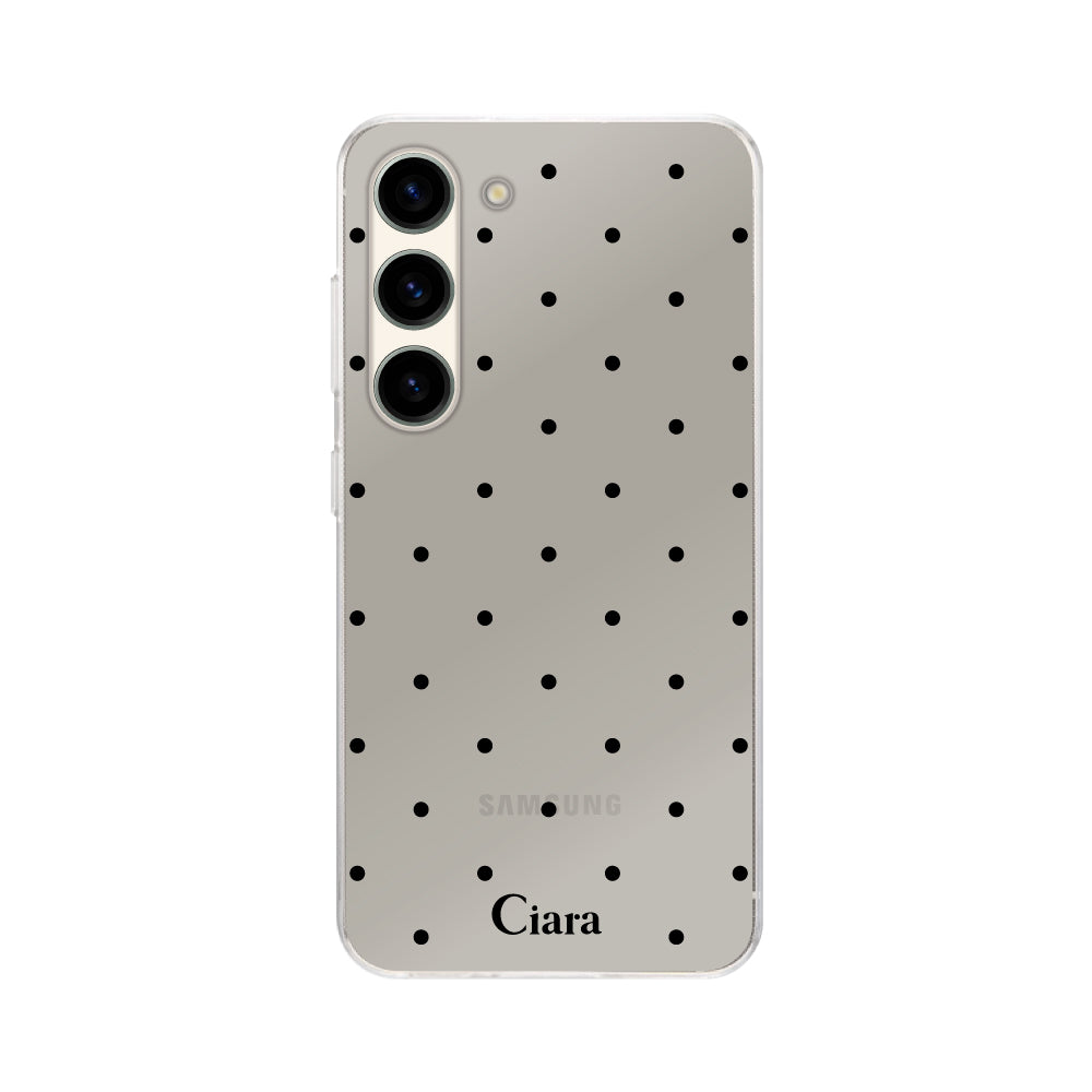 GalaxyS23ケース クリアケース スウィートドット ブラック