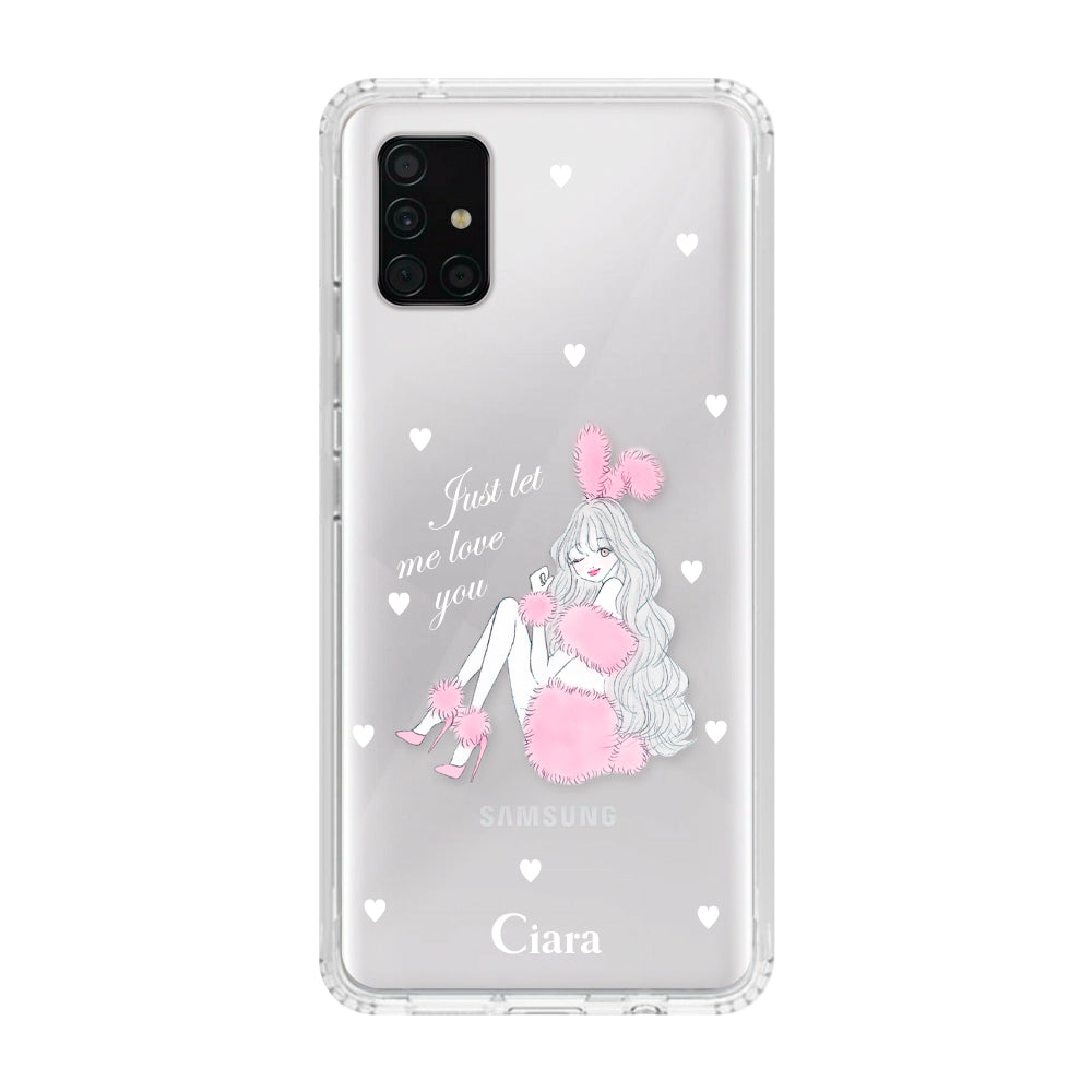 GalaxyA51ケース クリアケース ピンクバニー クリア