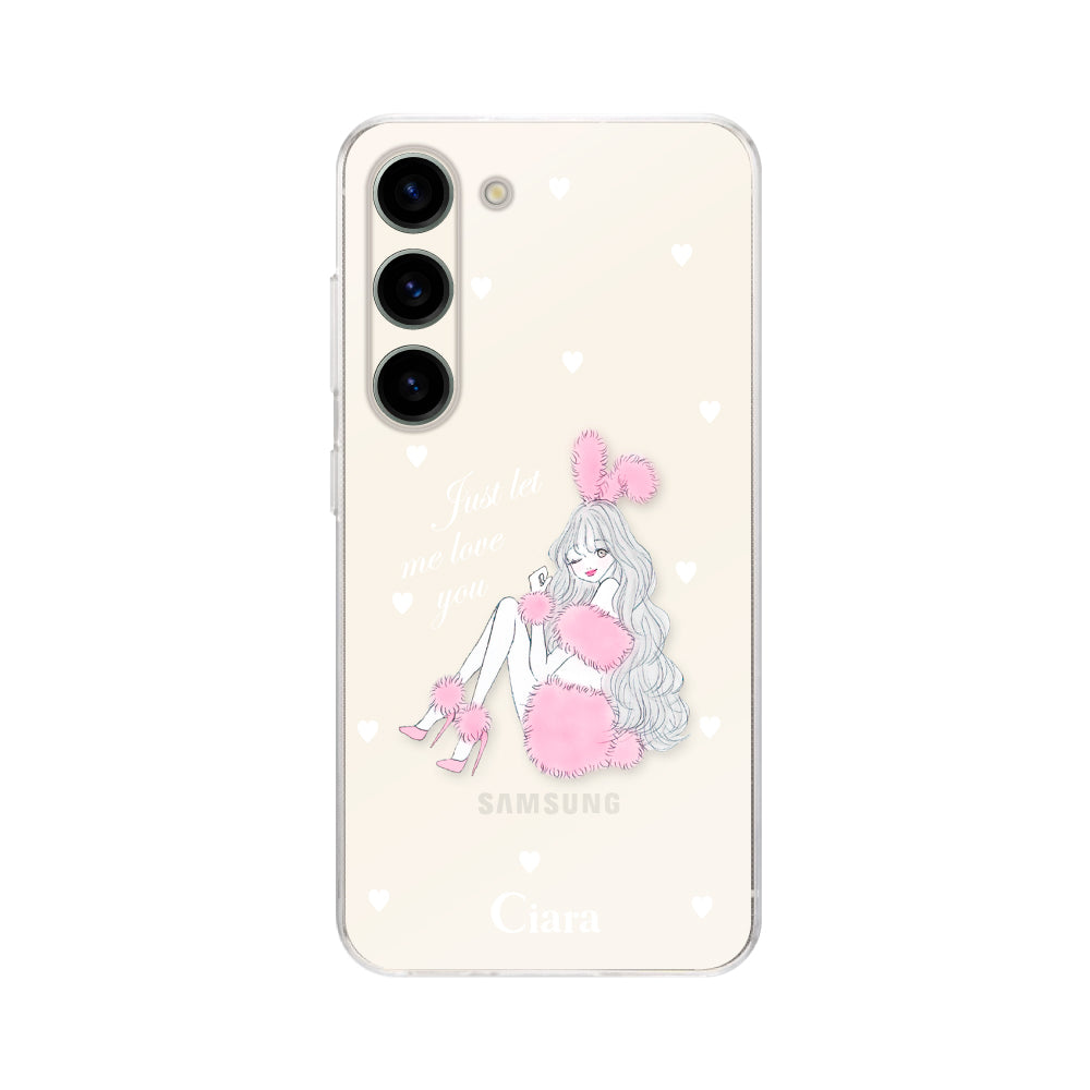 GalaxyS23ケース クリアケース ピンクバニー クリア