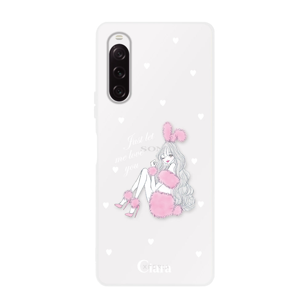 Xperia10Ⅳケース クリアケース ピンクバニー クリア