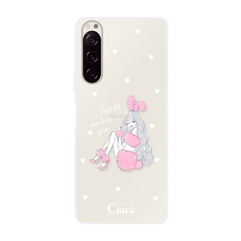 Xperia5Ⅳケース クリアケース ピンクバニー クリア