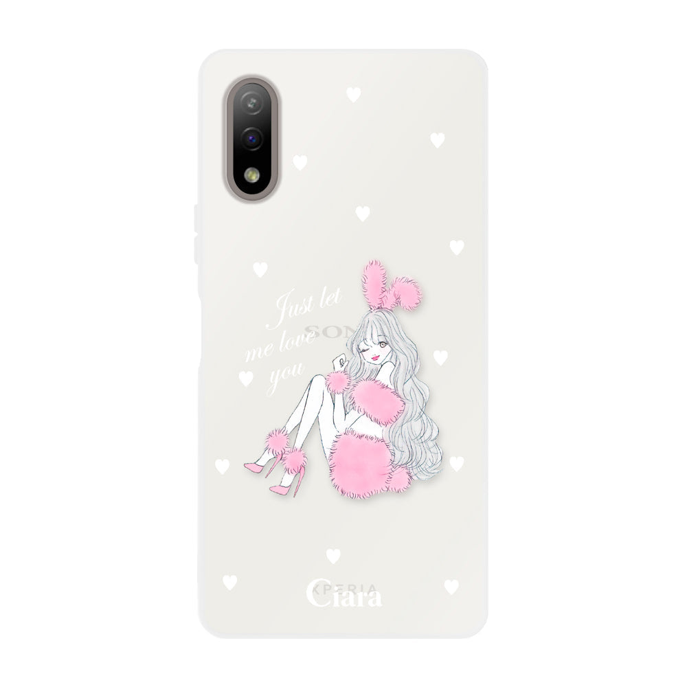 XperiaACEⅡケース クリアケース ピンクバニー クリア