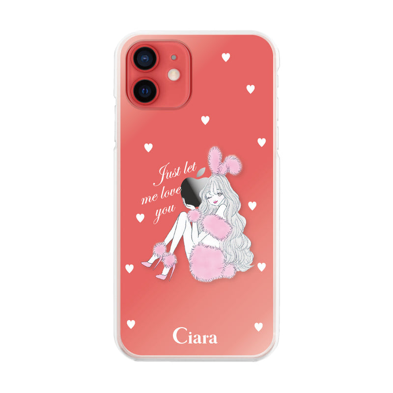 iPhoneケース ハイブリッド クリアケース ピンクバニー