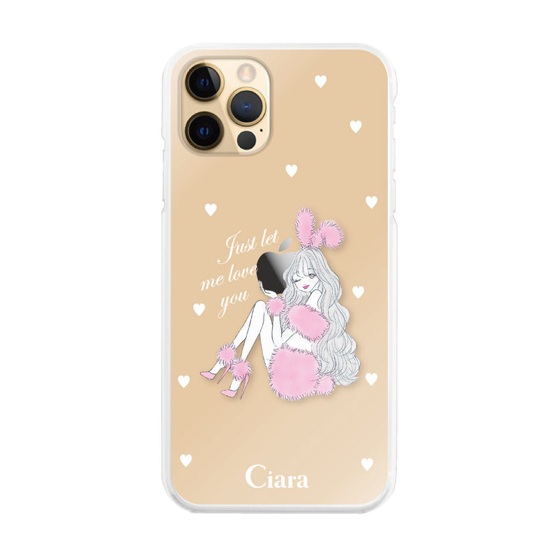 iPhoneケース ハイブリッド クリアケース ピンクバニー