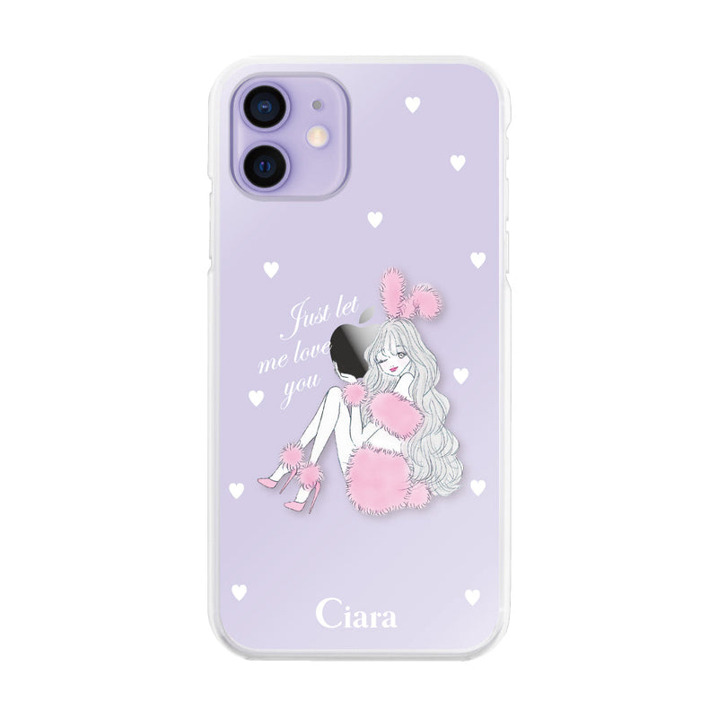 iPhoneケース ハイブリッド クリアケース ピンクバニー