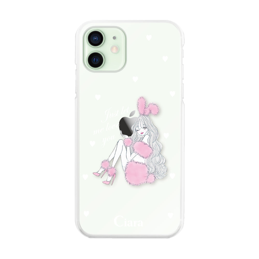 iPhone12mini ハイブリッド クリアケース ピンクバニー クリア