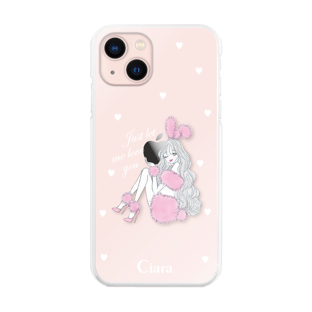 iPhone13 ハイブリッド クリアケース ピンクバニー クリア