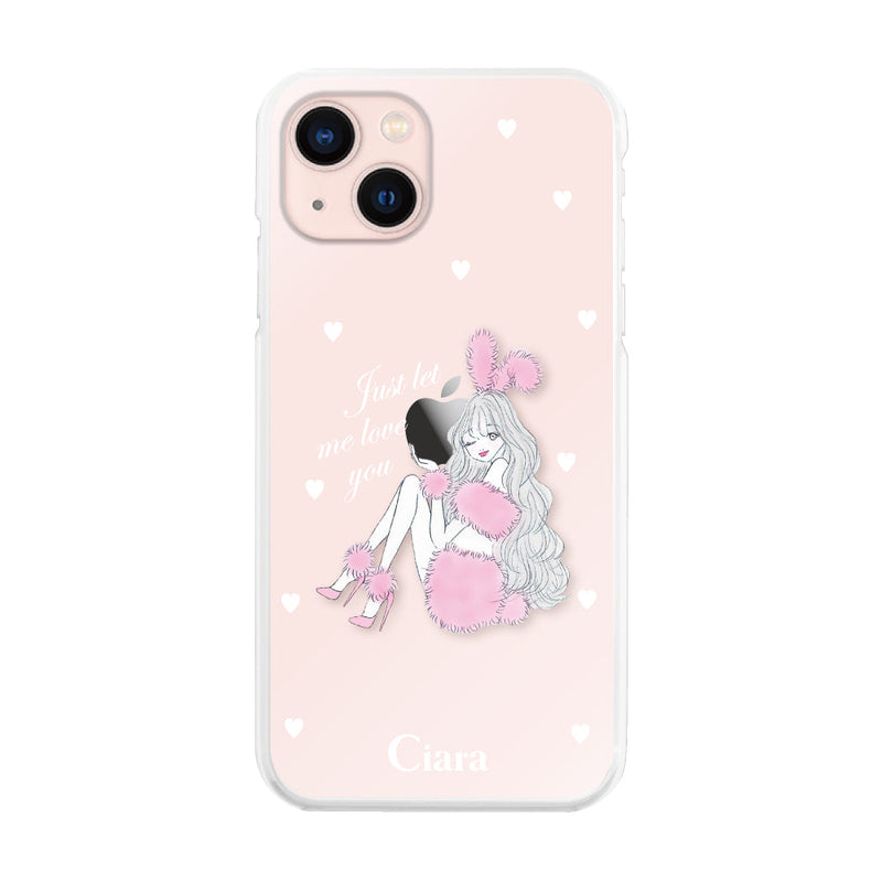 iPhoneケース ハイブリッド クリアケース ピンクバニー