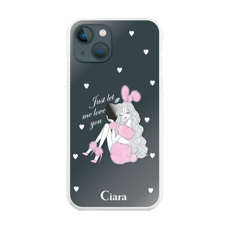 iPhoneケース ハイブリッド クリアケース ピンクバニー