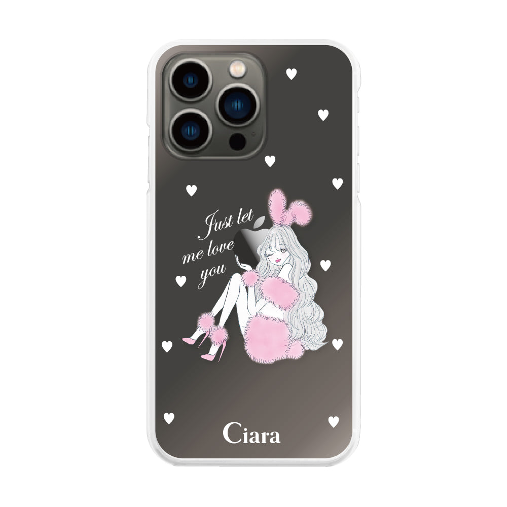 iPhone13Pro ハイブリッド クリアケース ピンクバニー クリア